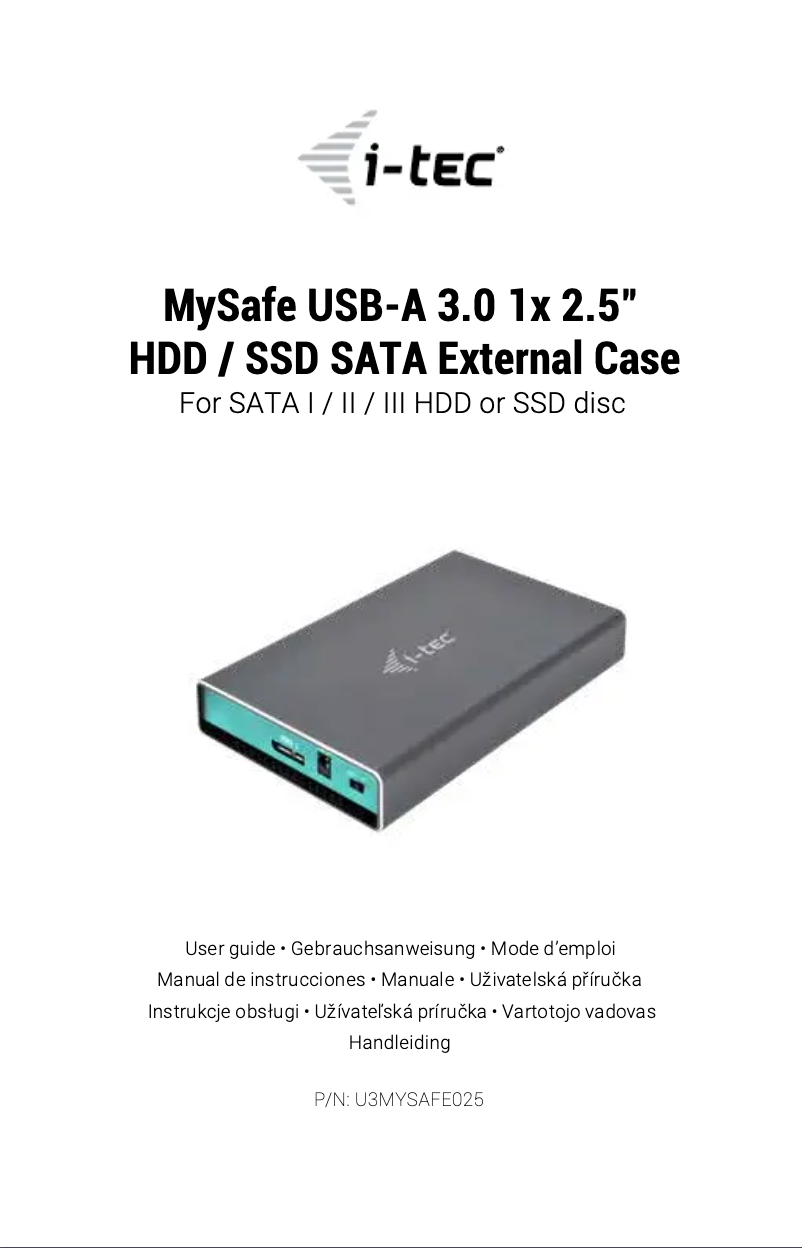 Página 1 del manual Manual de usuario i-TEC U3MYSAFE025