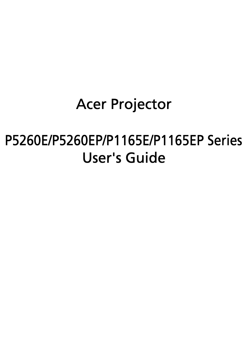 Image de la première page du manuel de l'appareil P5260E