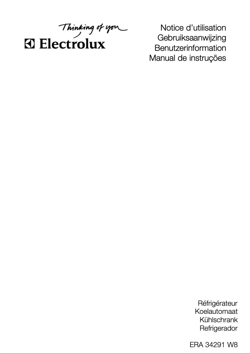 Page 1 de la notice Manuel utilisateur Electrolux ERA34291W