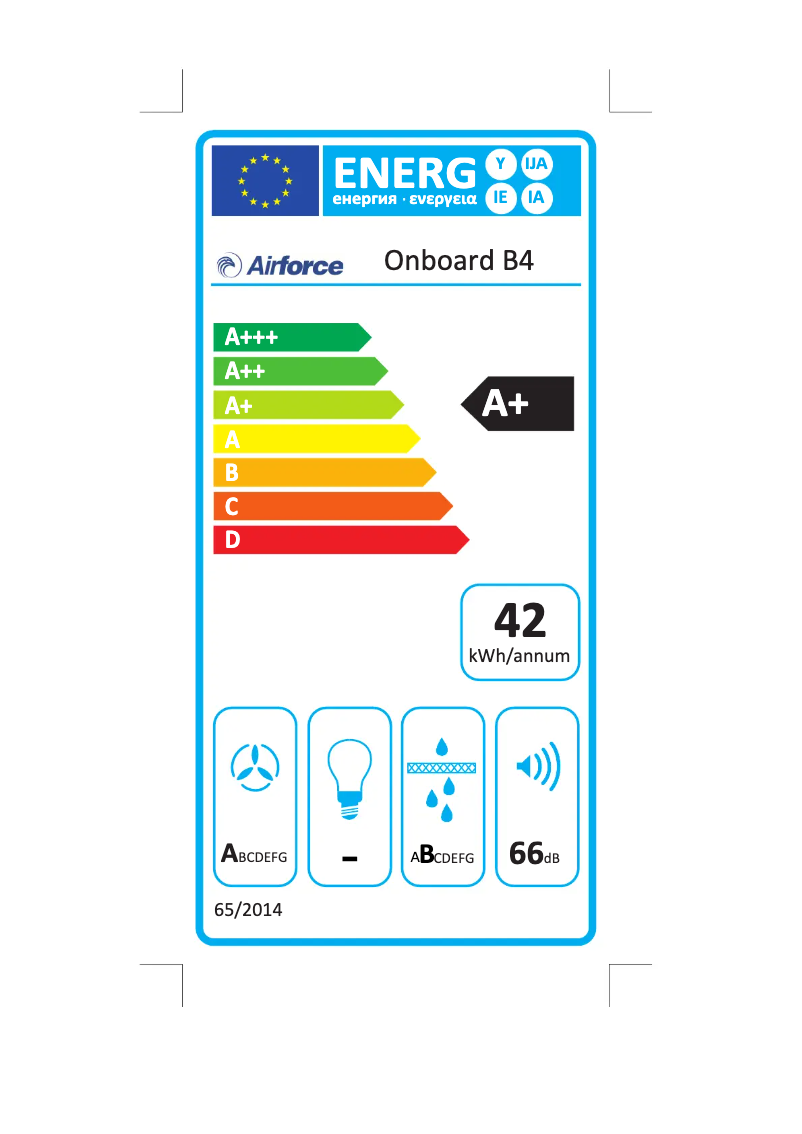 Page 1 de la notice Label énergétique Airforce Centrale on board B4O 83