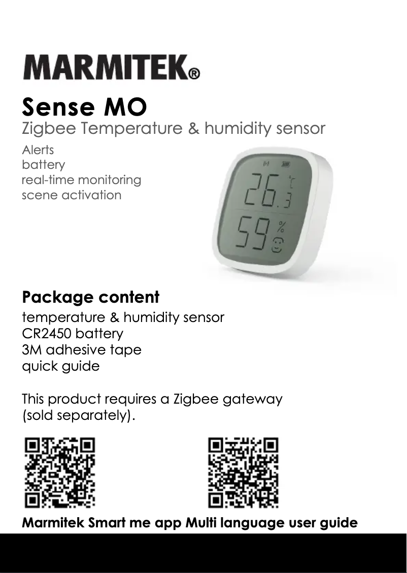 Page n°1 - Manuel utilisateur Marmitek Sense MO