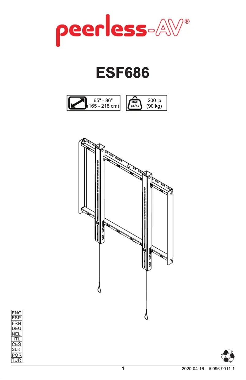 Page 1 de la notice Manuel utilisateur Peerless-AV ESF686