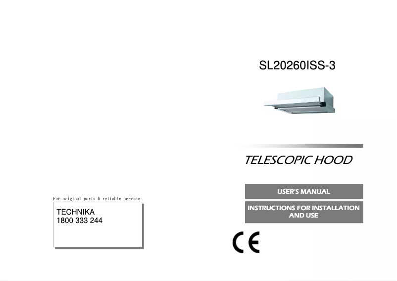 Page 1 de la notice Manuel utilisateur Technika SL20260ISS-3