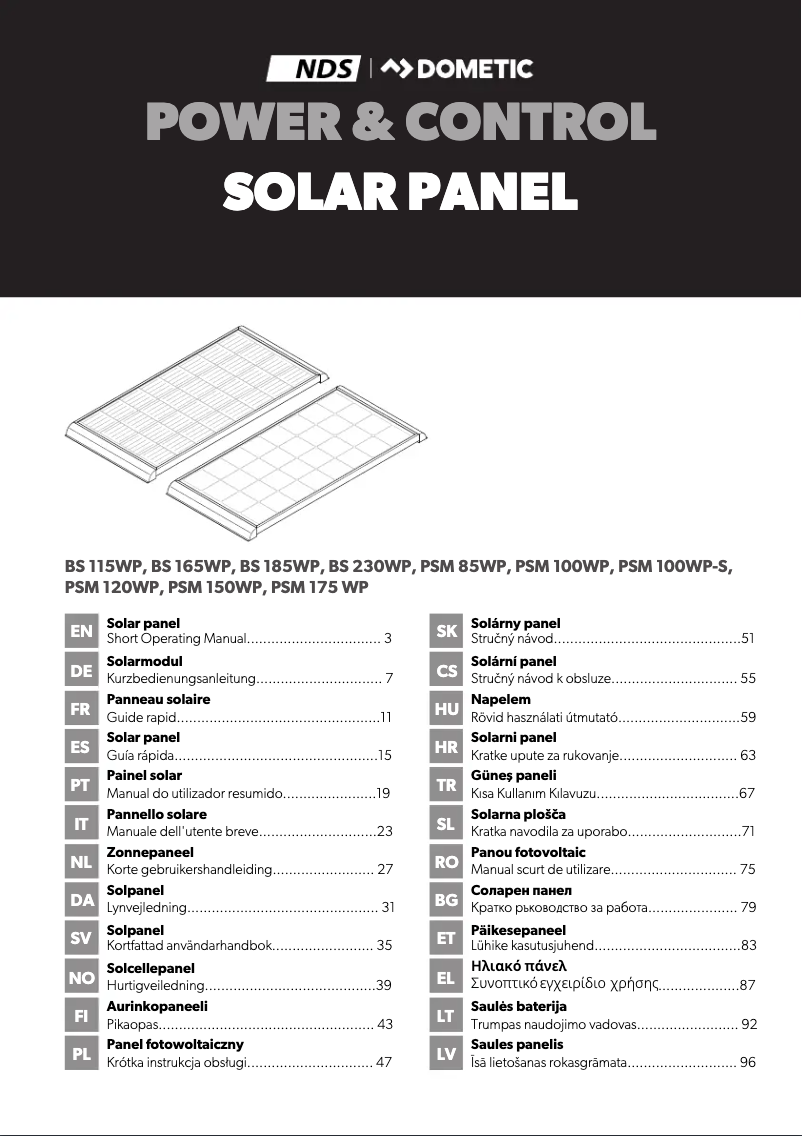 Página 1 del manual Manual de usuario Dometic SFS115WP
