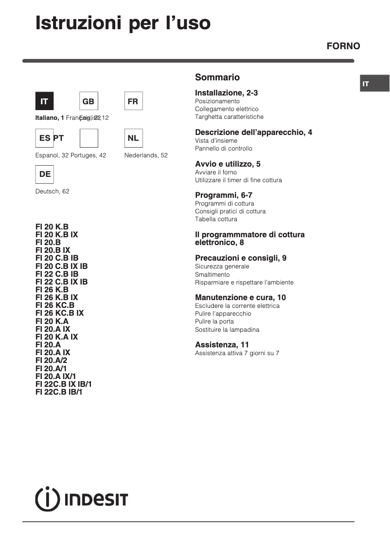 Image de la première page du manuel de l'appareil FI 20.A (BK)/1