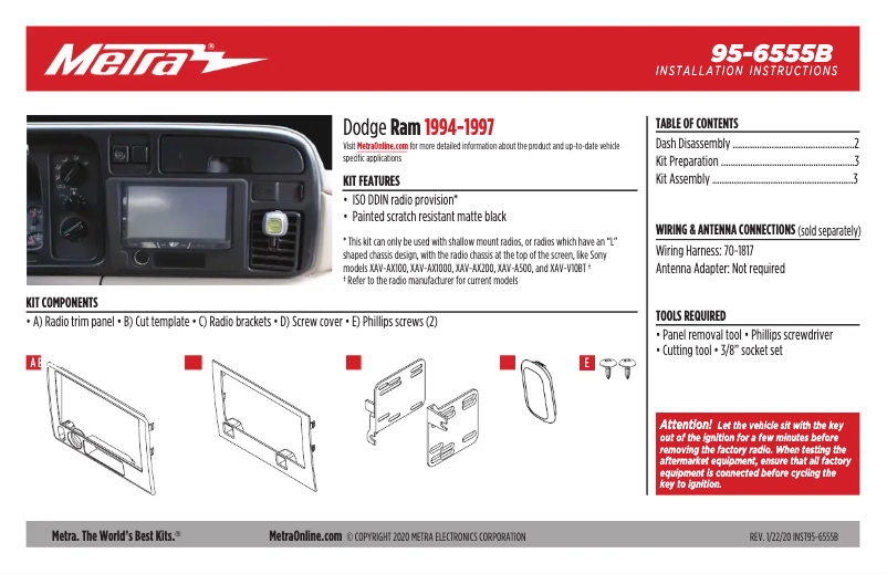 Imagen de la primera página del manual del dispositivo 95-6555B