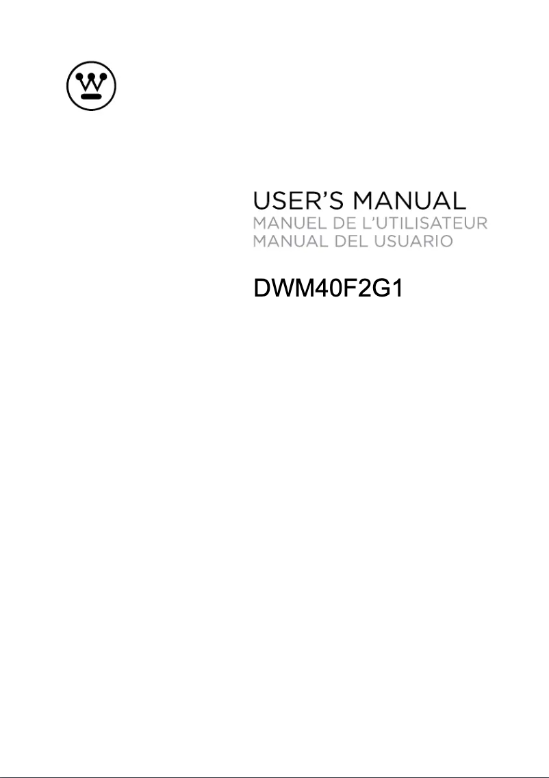 Page n°1 - Manuel utilisateur Westinghouse DWM40F2G1