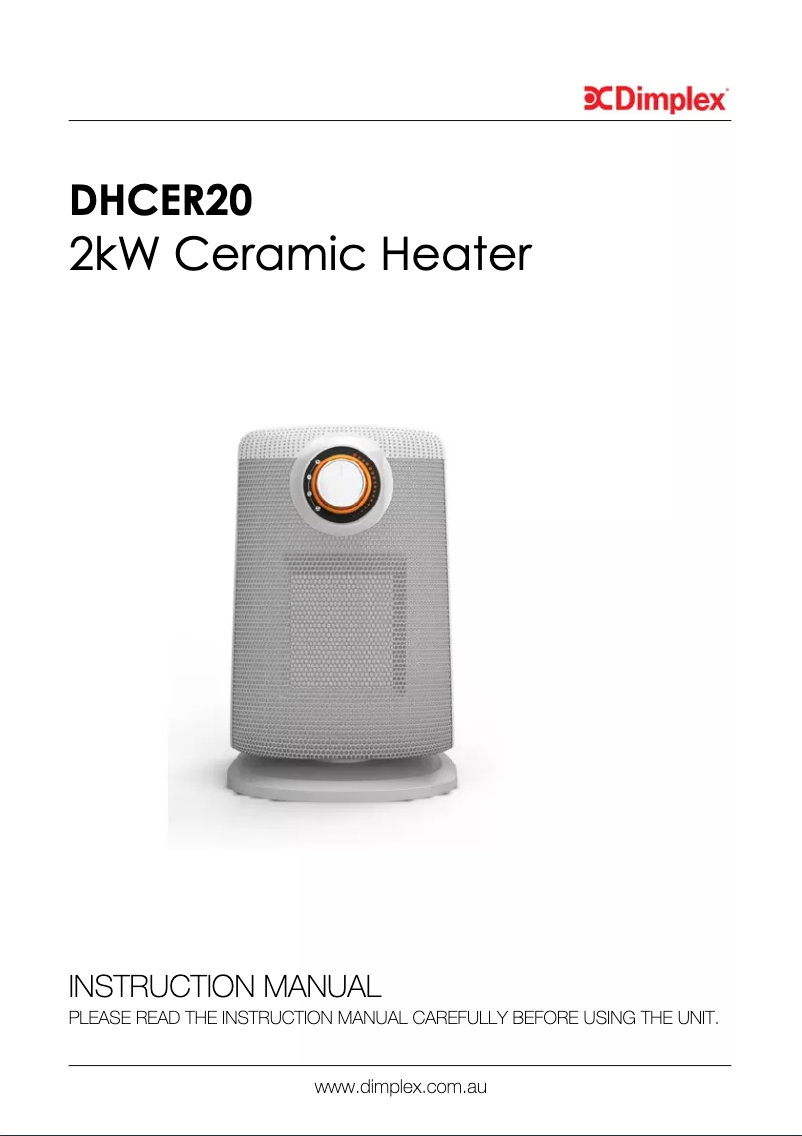 Página 1 del manual Manual de usuario Dimplex DHCER20SW