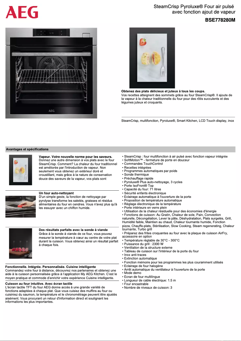 Página 1 del manual Ficha técnica AEG BSE778280M