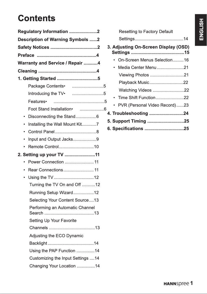 Page 1 de la notice Manuel utilisateur Hannspree AD40UMMB