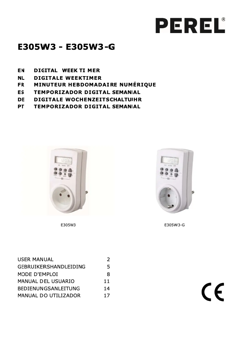 Image de la première page du manuel de l'appareil E305W3-G