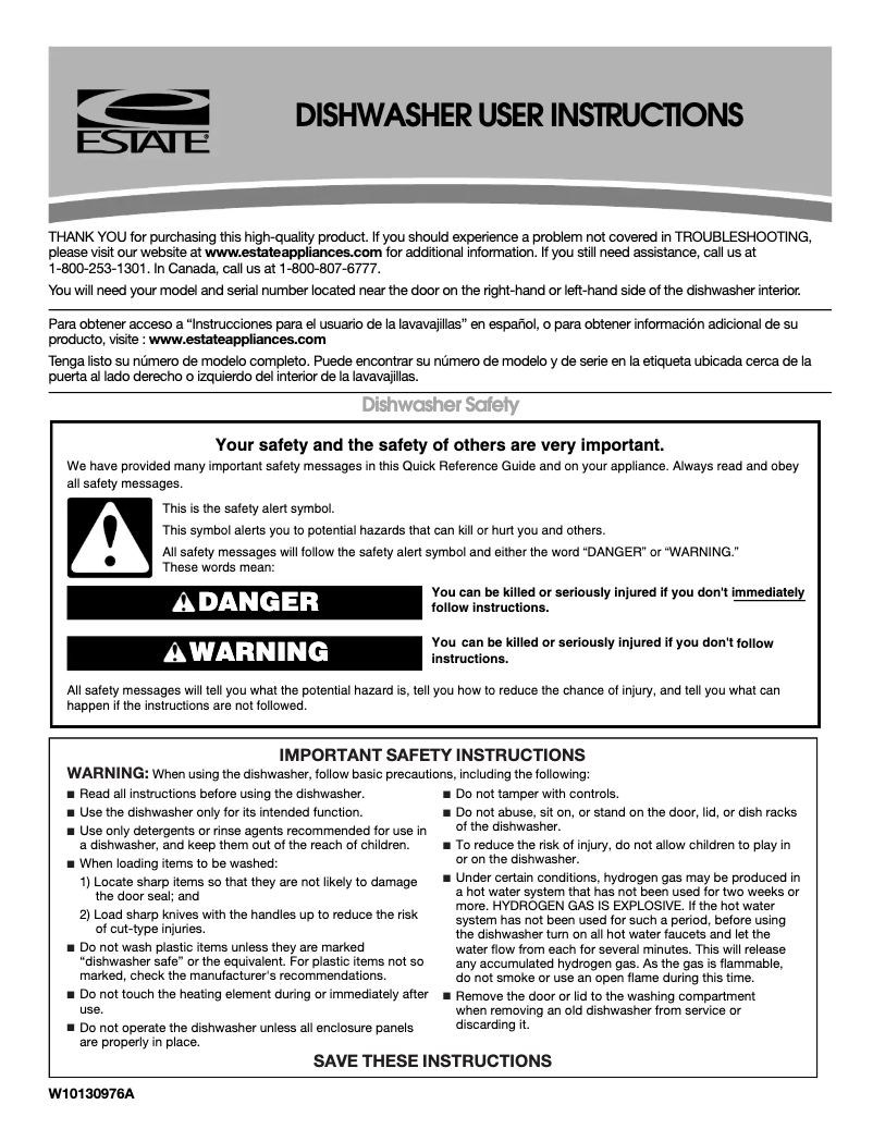 Page 1 de la notice Manuel utilisateur Estate TUD4700WU