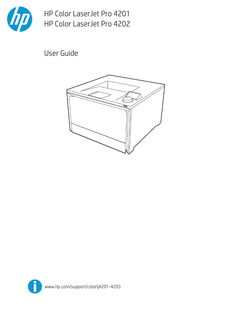 Image de la première page du manuel de l'appareil Color LaserJet Pro 4202dn