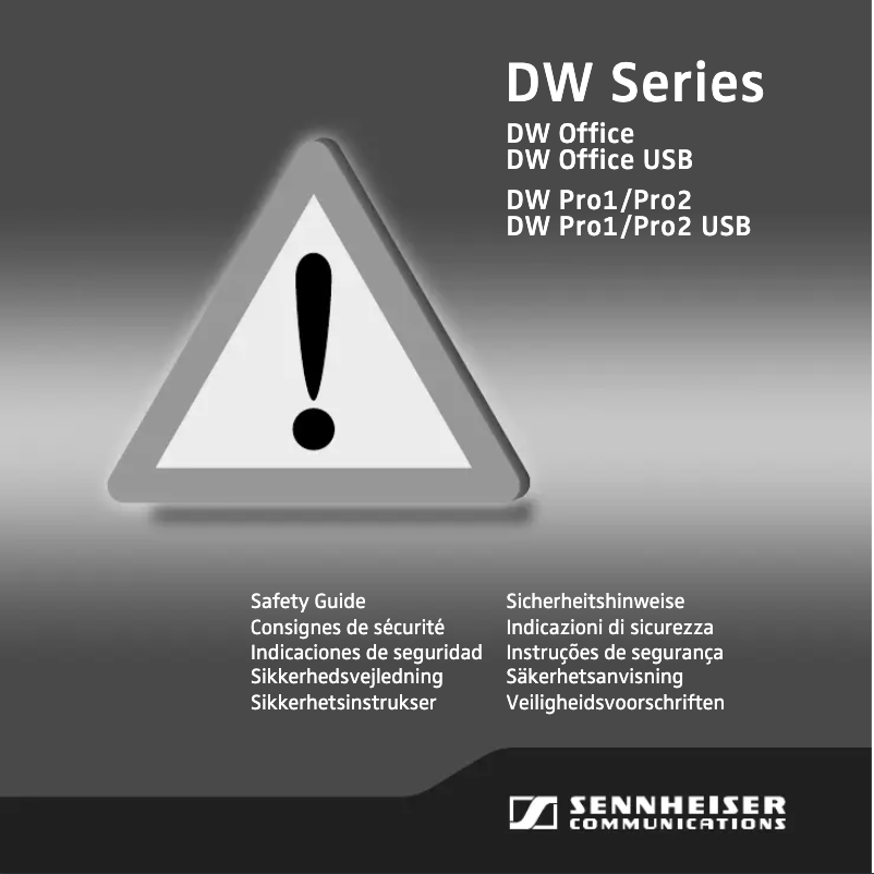Page 1 de la notice Instructions de sécurité Sennheiser DW Pro 2 USB