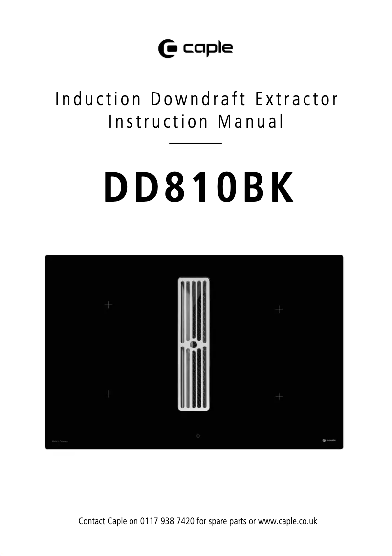 Page 1 de la notice Manuel utilisateur Caple DD810BK