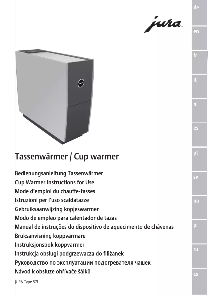 Page n°1 - Manuel utilisateur Jura Cup Warmer