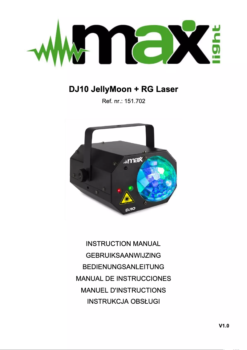 Page 1 de la notice Manuel utilisateur MAX DJ10