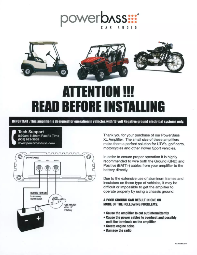 Page 1 de la notice Manuel utilisateur PowerBass XL-4255MX