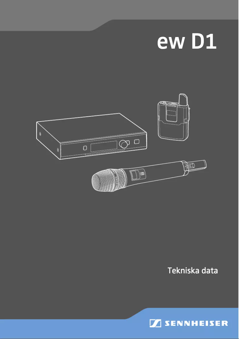 Page 1 de la notice Fiche technique Sennheiser ew D1-835-S
