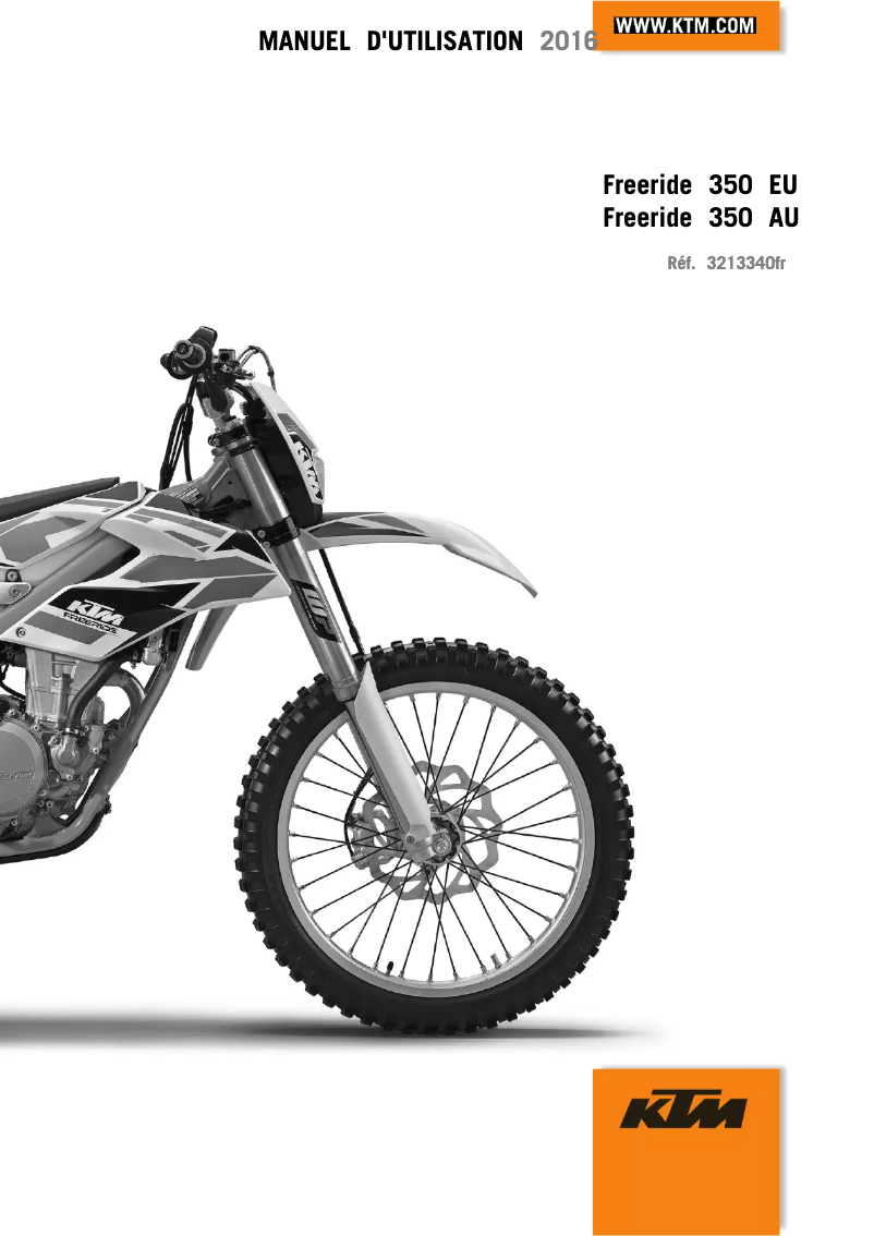 Page 1 de la notice Manuel utilisateur KTM Freeride 350 (2016)