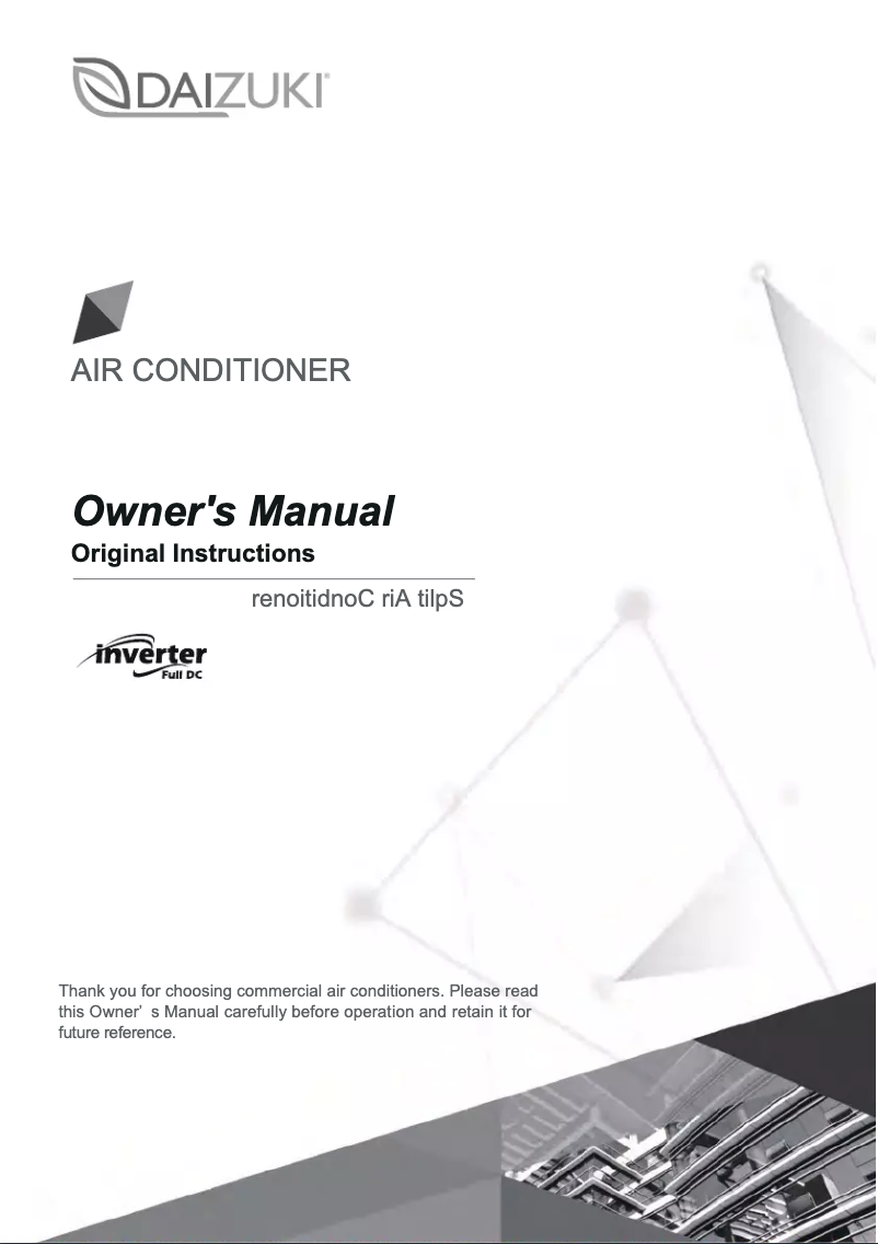 Page 1 de la notice Manuel utilisateur Daizuki DX36X426G-18