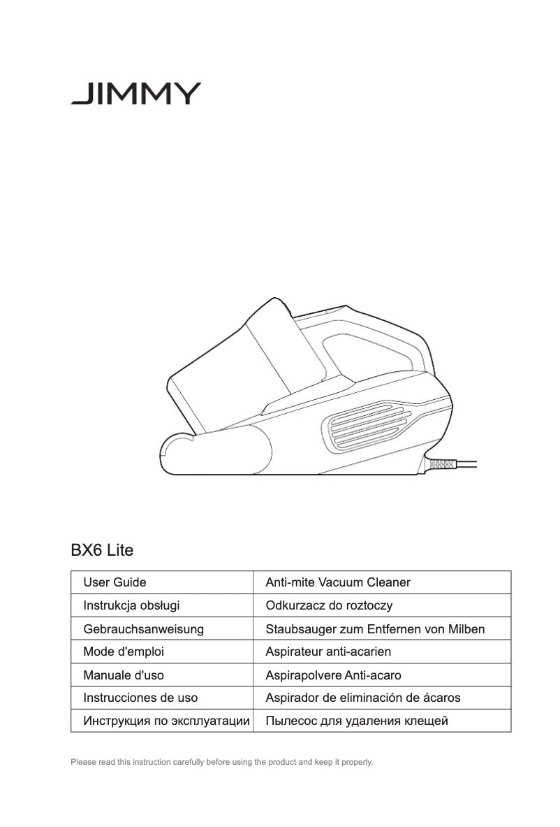 Page 1 de la notice Manuel utilisateur JIMMY BX6 Lite