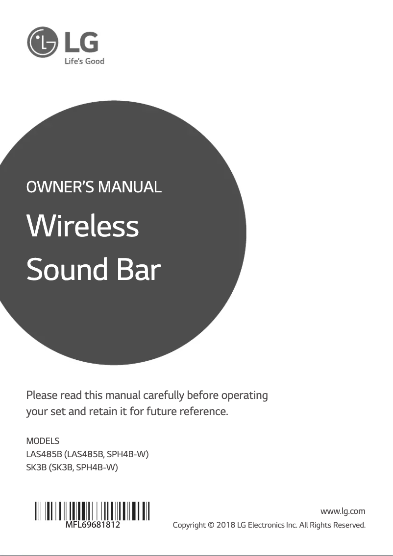 Image de la première page du manuel de l'appareil LAS485B