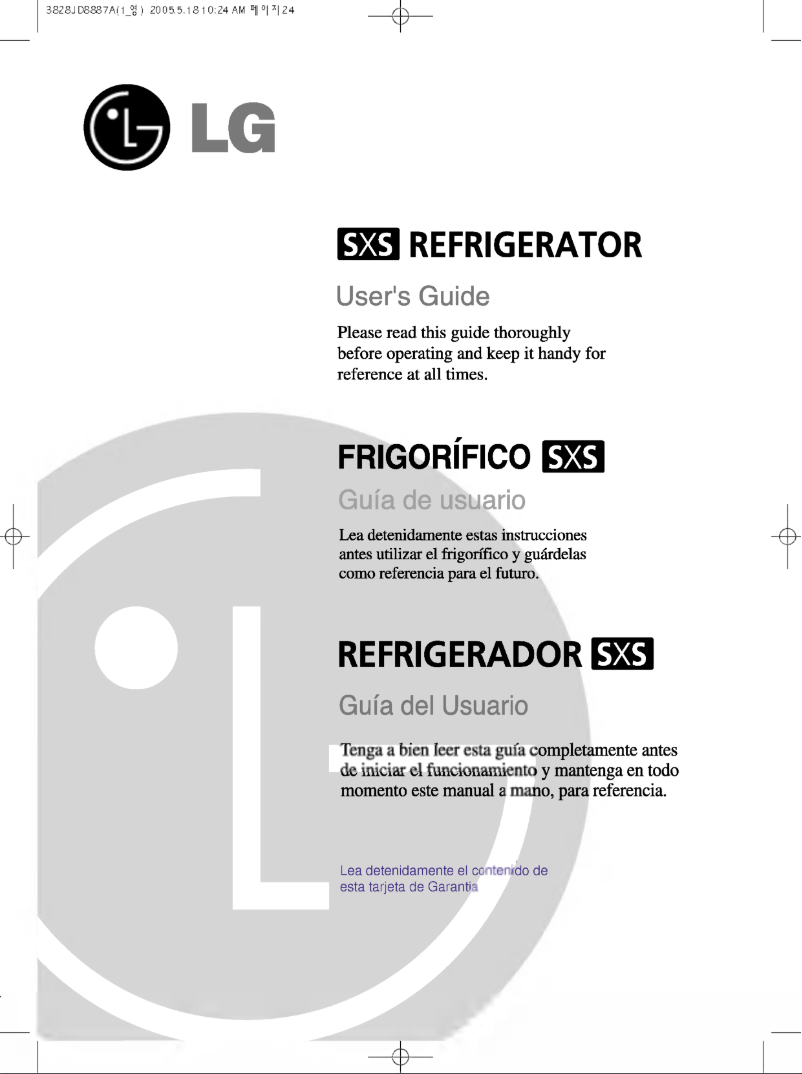 Page n°1 - Manuel utilisateur LG GR-B197QTJA