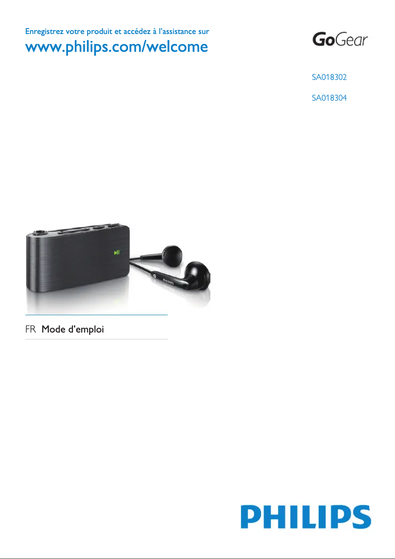 Page n°1 - Manuel utilisateur Philips GoGear SA018302PN