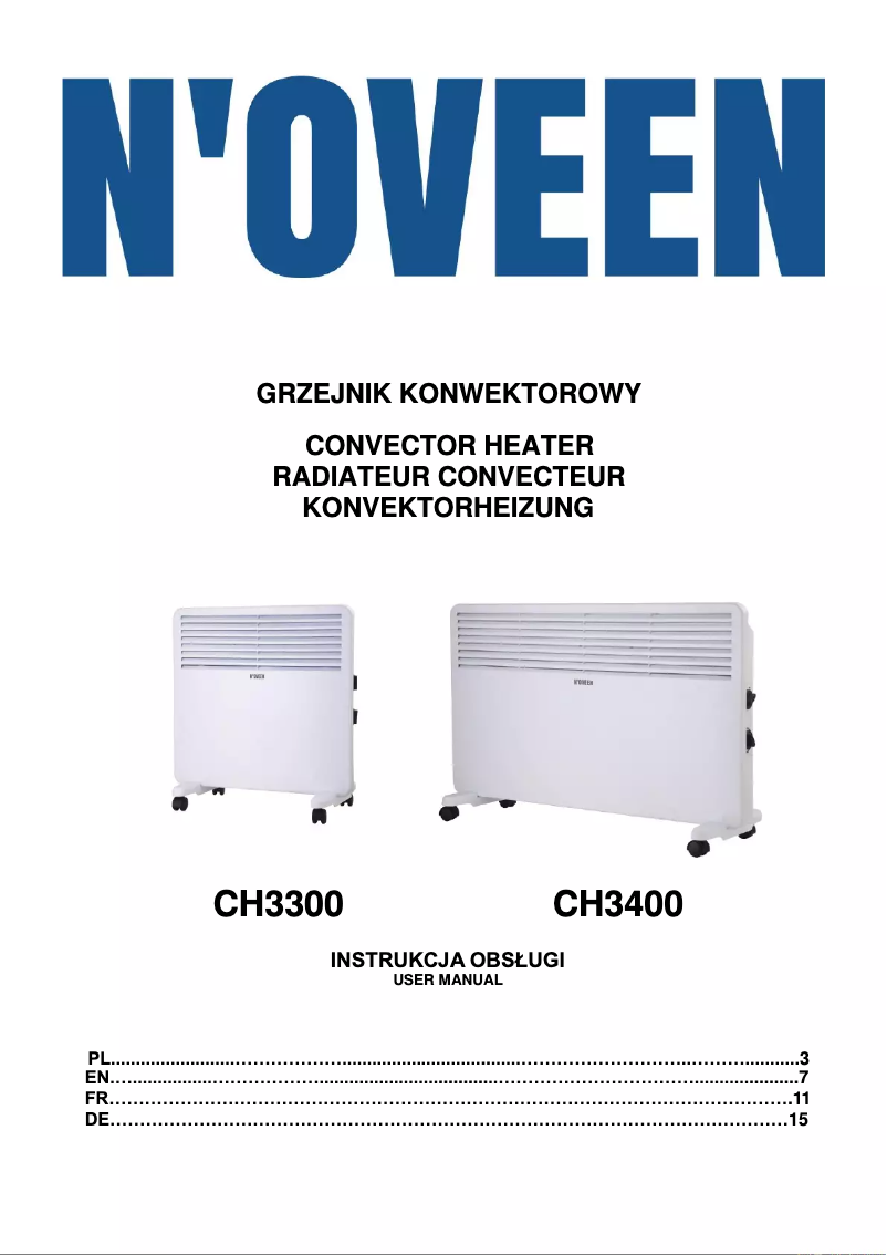 Page n°1 - Manuel utilisateur N'oveen CH3400