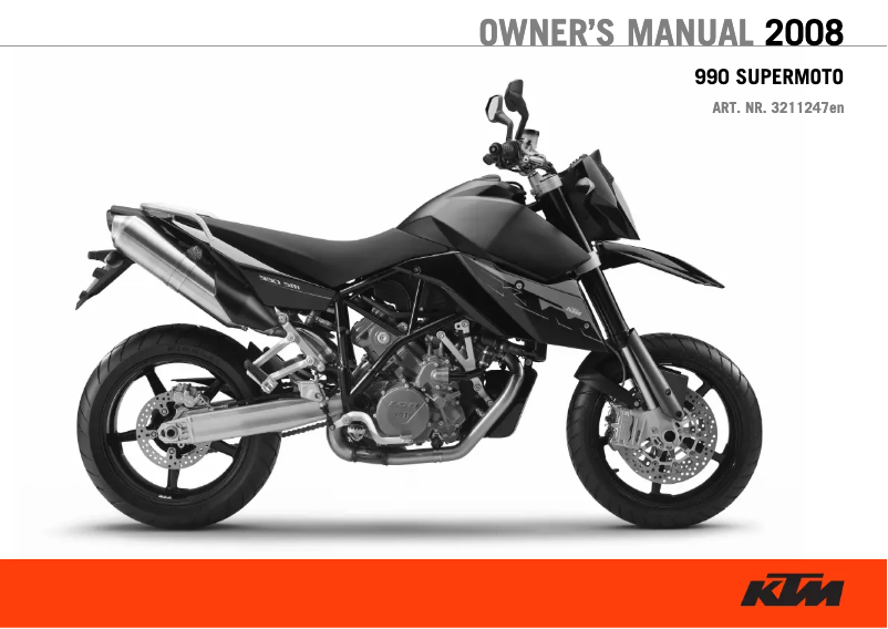Image de la première page du manuel de l'appareil 990 Supermoto (2008)