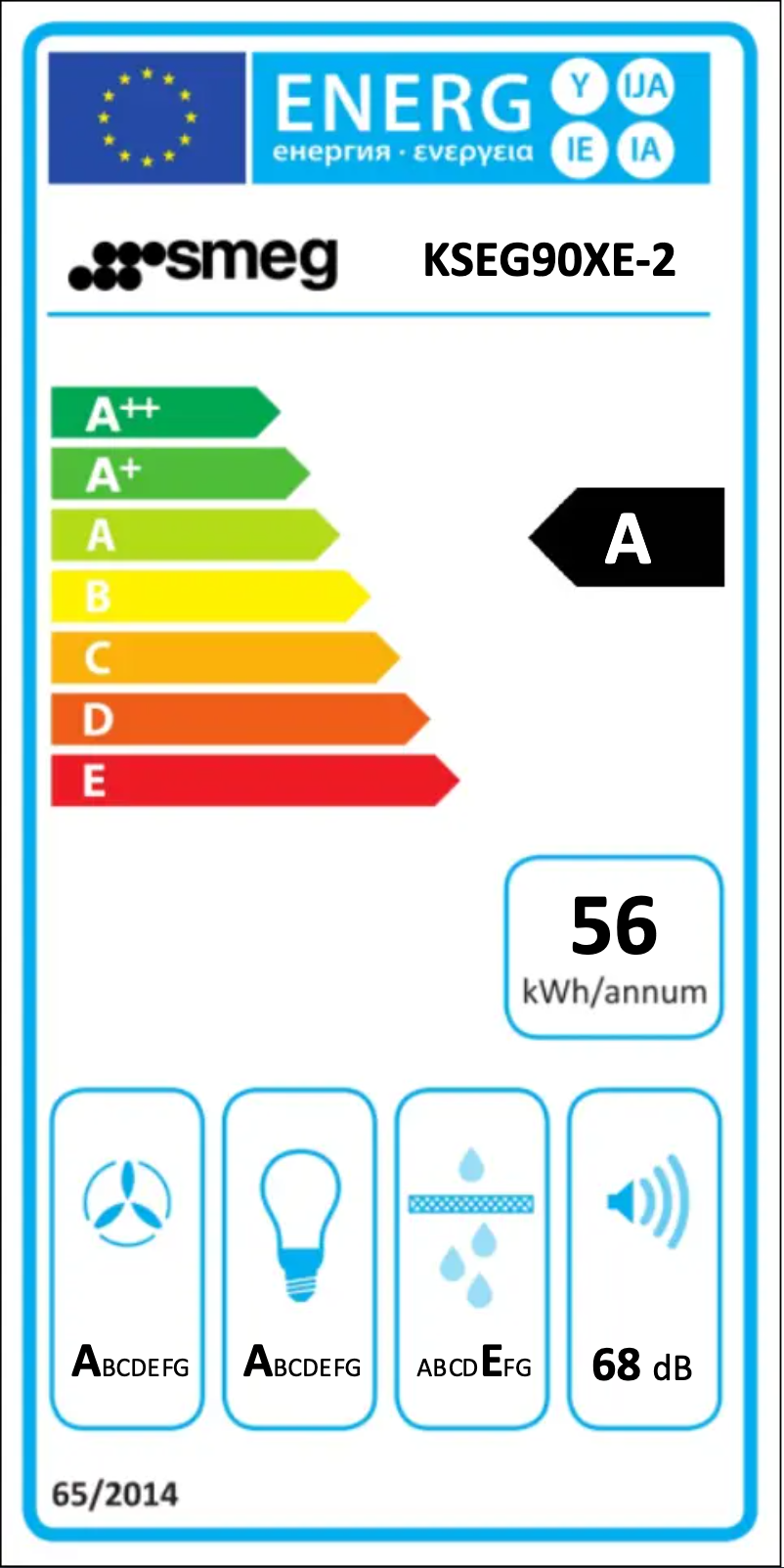 Page n°1 - Label énergétique Smeg KSEG90XE-2