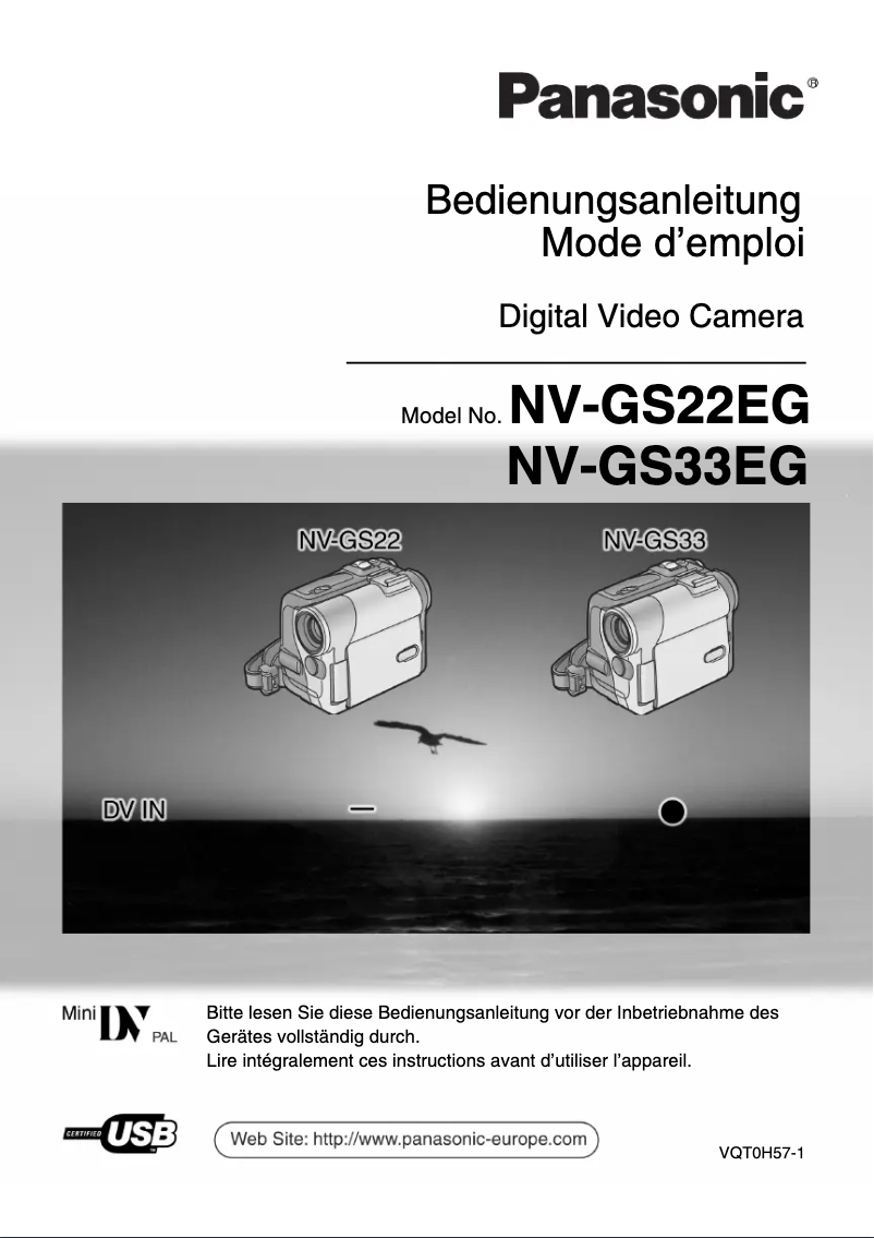 Page 1 de la notice Manuel utilisateur Panasonic NV-GS33