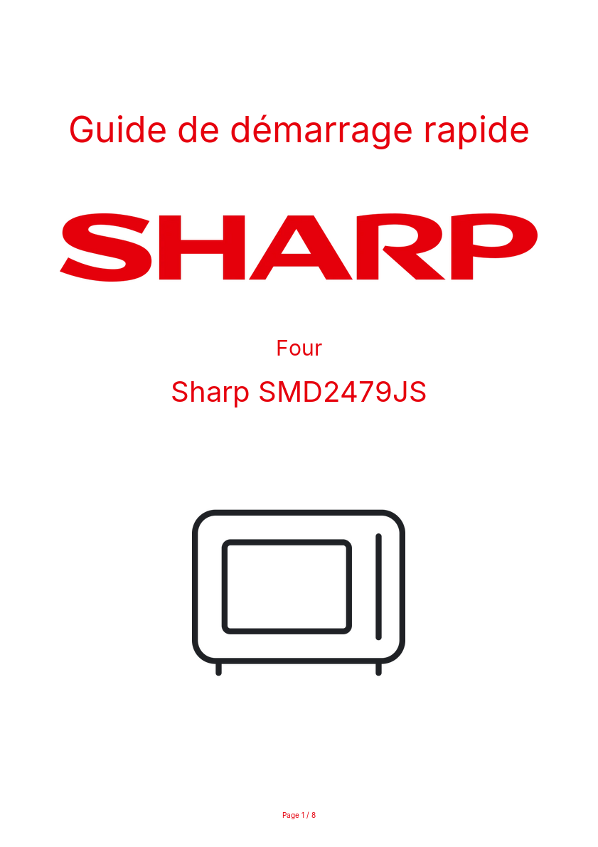 Page n°1 - Guide de démarrage rapide Sharp SMD2479JS