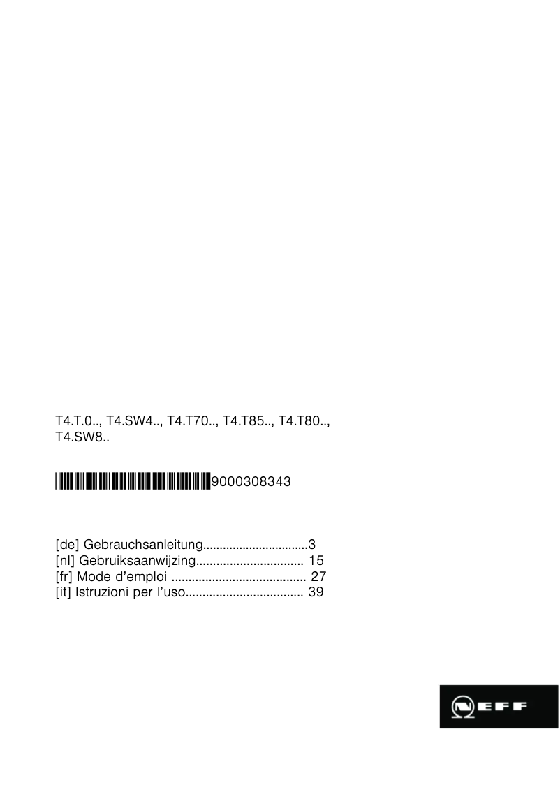 Page n°1 - Manuel utilisateur Neff T 43T80 NO