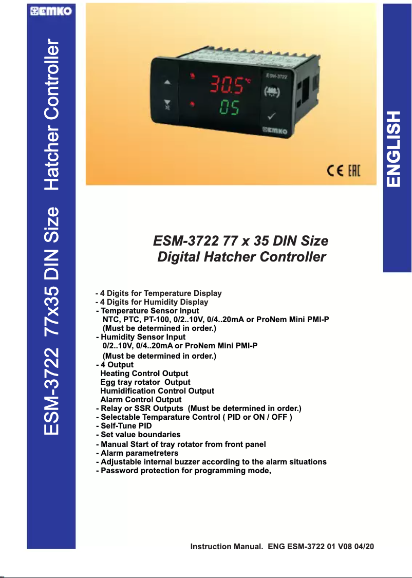 Image de la première page du manuel de l'appareil ESM-3721HT