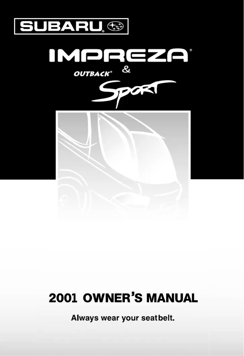 Imagen de la primera página del manual del dispositivo Impreza (2001)