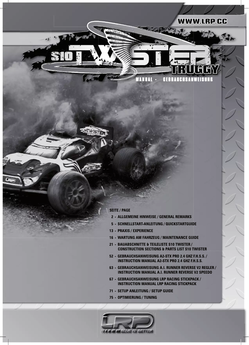 Image de la première page du manuel de l'appareil S10 Twister Truggy