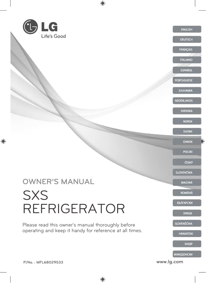 Page n°1 - Manuel utilisateur LG GSL545NSYZ