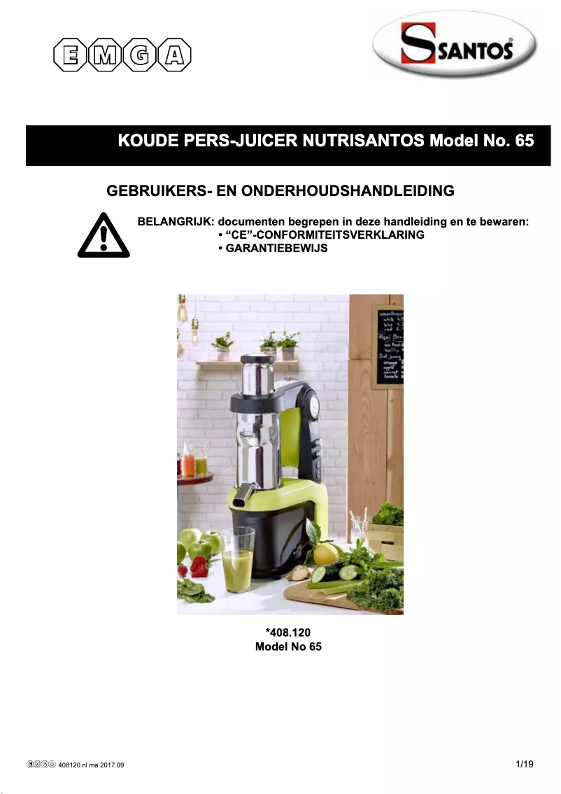 Página 1 del manual Manual de usuario Santos N° 65