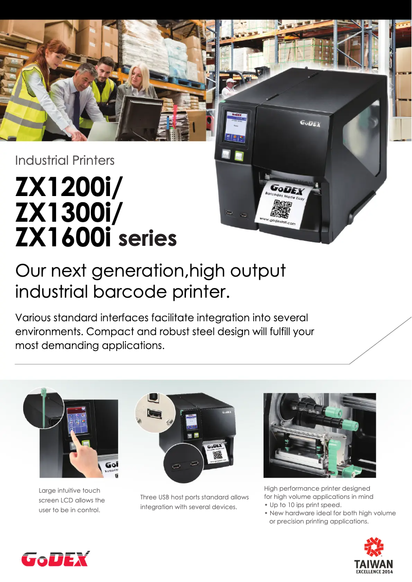 Page 1 de la notice Brochure Godex ZX1200i