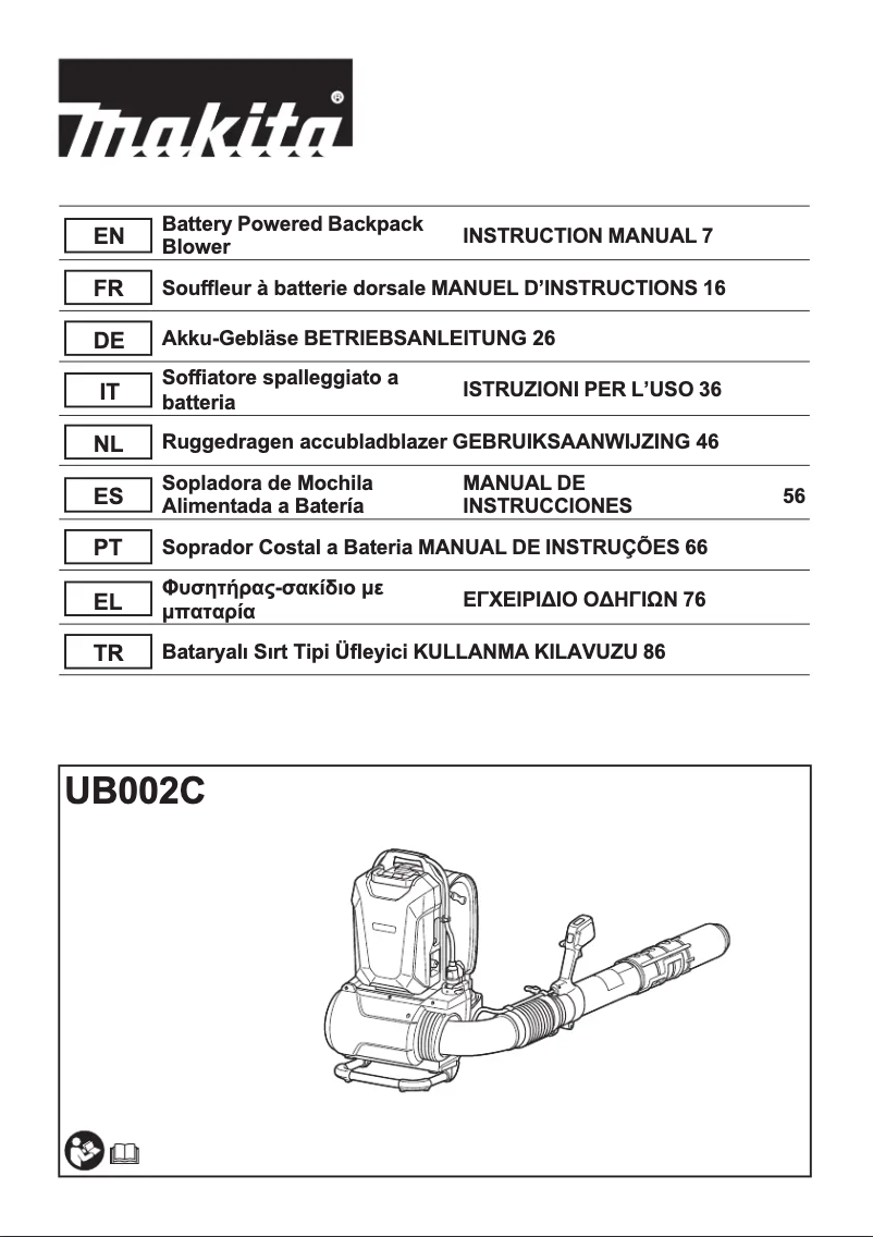 Page 1 de la notice Manuel utilisateur Makita UB002C