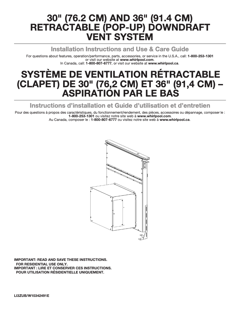 Page 1 de la notice Guide d'installation Amana UXD8636DYS