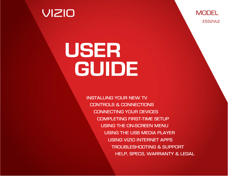Page n°1 - Manuel utilisateur VIZIO E552VLE