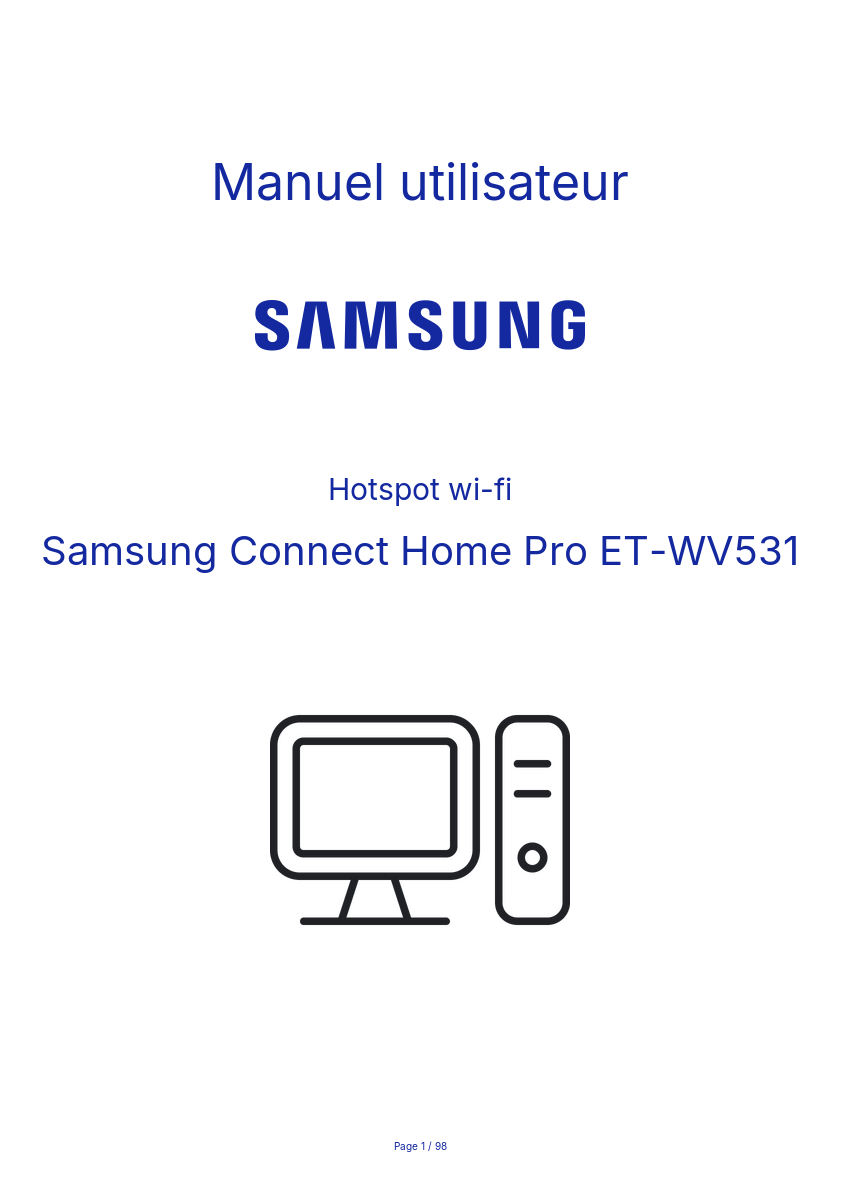 Page n°1 - Manuel utilisateur Samsung Connect Home Pro ET-WV531