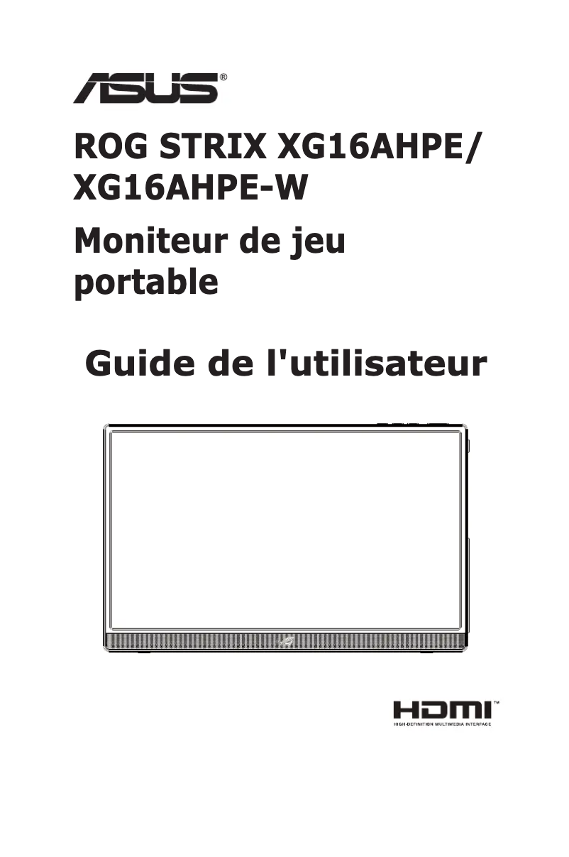 Page n°1 - Manuel utilisateur Asus XG16AHPE