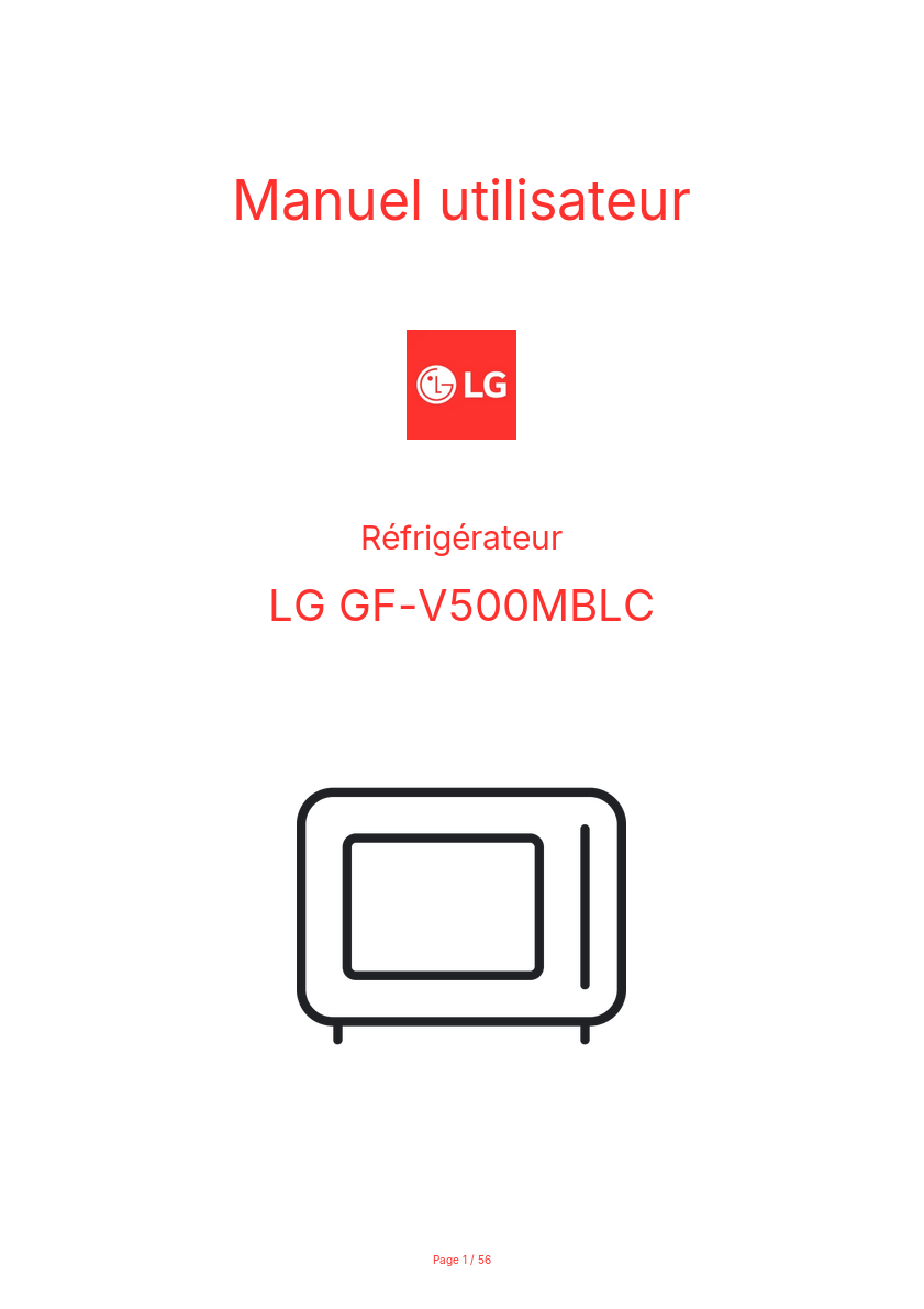 Page n°1 - Manuel utilisateur LG GF-V500MBLC