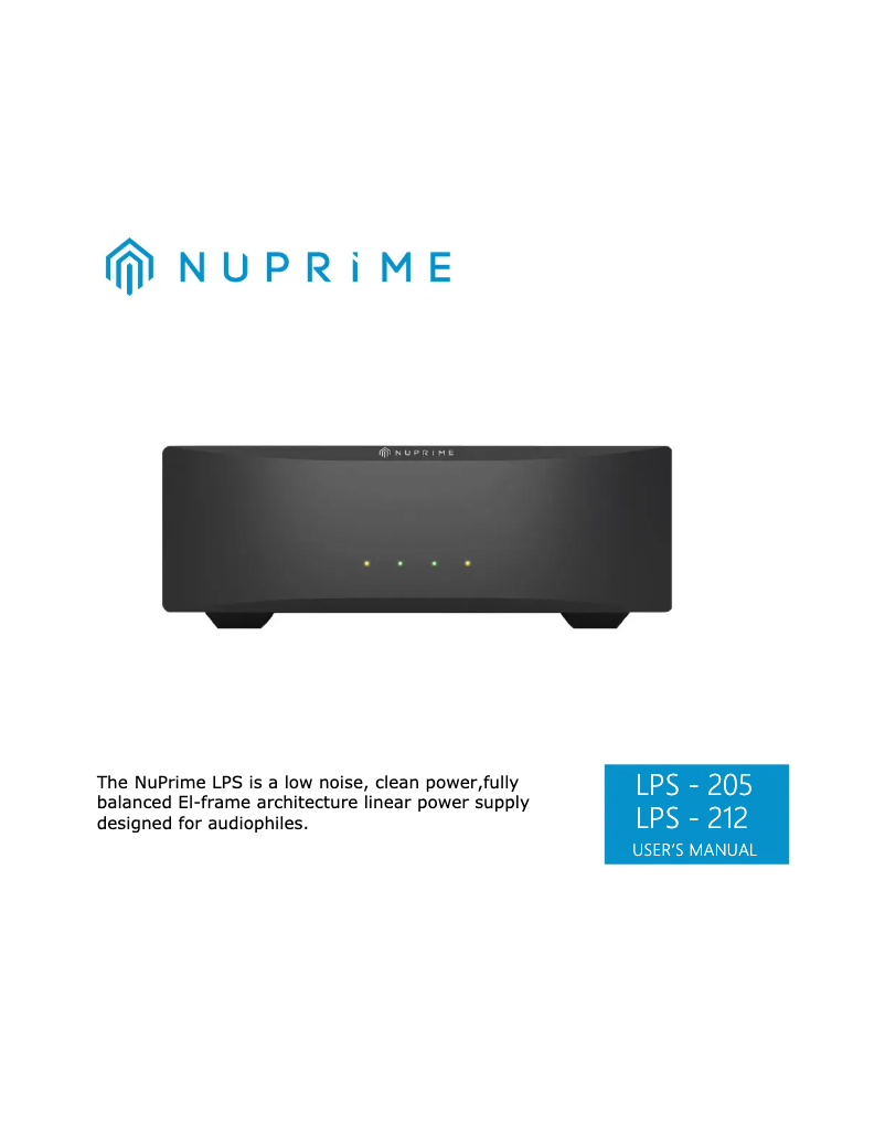 Page 1 de la notice Manuel utilisateur NuPrime LPS-212