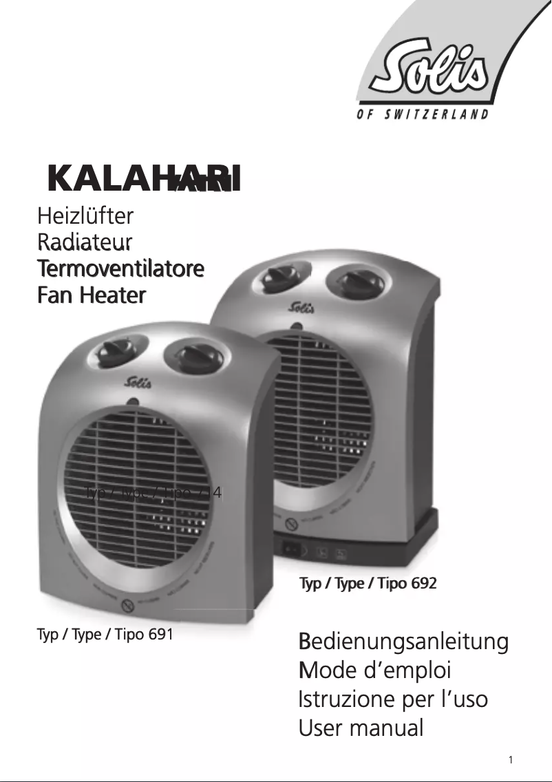 Image de la première page du manuel de l'appareil Kalahari 692