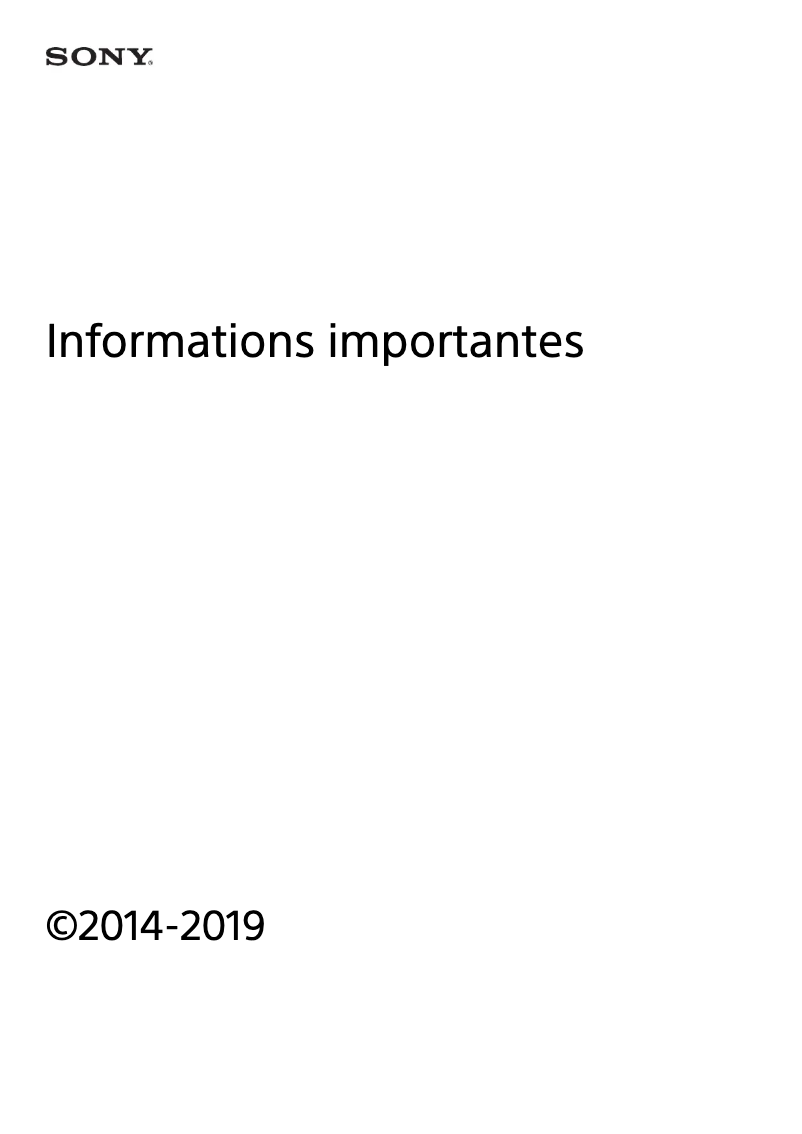 Page 1 de la notice Manuel utilisateur Sony SBH82D